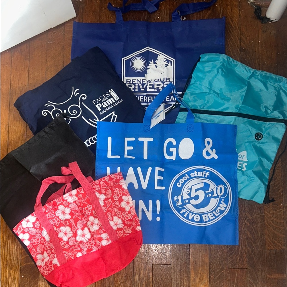 Colorful Reusable Tote Bags Set